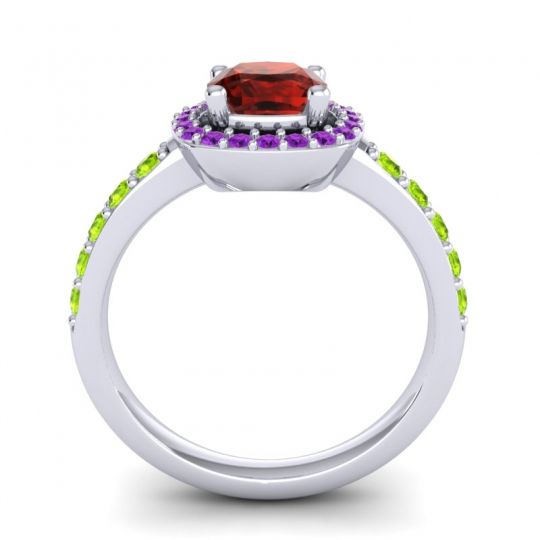 Cathedral Cushion Halo Zayya Ring, 6mm