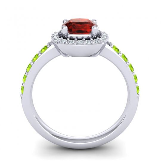 Cathedral Cushion Halo Zayya Ring, 6mm