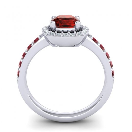 Cathedral Cushion Halo Zayya Ring, 6mm