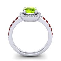 Cathedral Cushion Halo Zayya Ring, 6mm