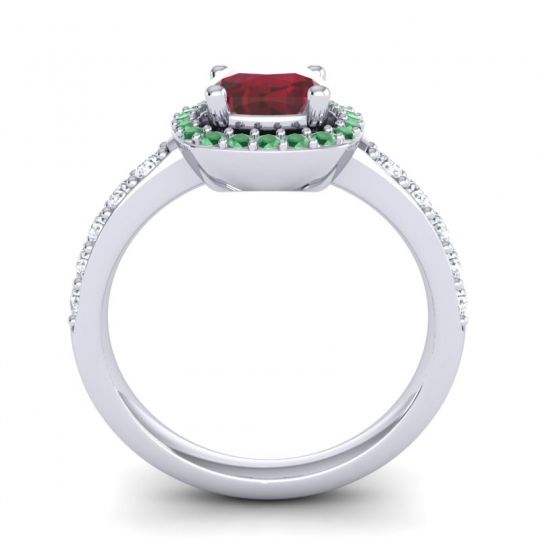 Cathedral Cushion Halo Zayya Ring, 6mm