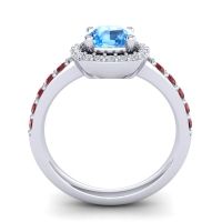 Cathedral Cushion Halo Zayya Ring, 6mm