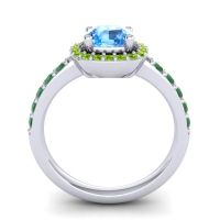 Cathedral Cushion Halo Zayya Ring, 6mm