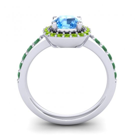 Cathedral Cushion Halo Zayya Ring, 6mm