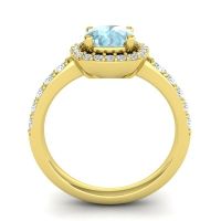 Cathedral Cushion Halo Zayya Ring, 6mm