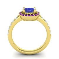 Cathedral Cushion Halo Zayya Ring, 6mm