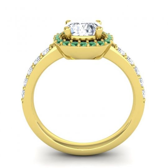 Cathedral Cushion Halo Zayya Ring, 6mm