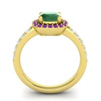 Cathedral Cushion Halo Zayya Ring, 6mm