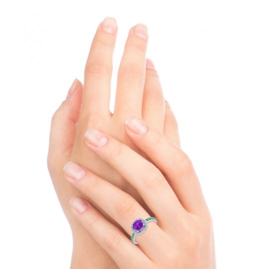 Cathedral Cushion Halo Zayya Ring, 6mm