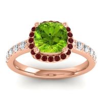Cathedral Cushion Halo Zayya Ring, 7mm