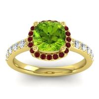 Cathedral Cushion Halo Zayya Ring, 7mm