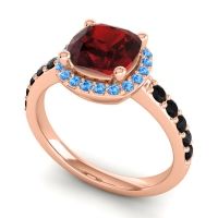 Cathedral Cushion Halo Zayya Ring, 7mm