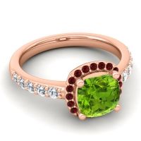 Cathedral Cushion Halo Zayya Ring, 7mm