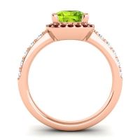 Cathedral Cushion Halo Zayya Ring, 7mm