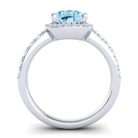 Cathedral Cushion Halo Zayya Ring, 7mm