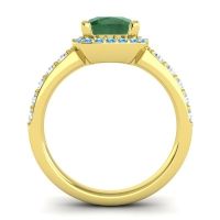 Cathedral Cushion Halo Zayya Ring, 7mm