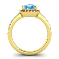 Cathedral Cushion Halo Zayya Ring, 7mm