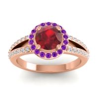 Modern Halo Pave Dari Ring