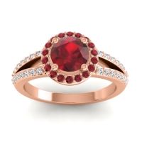 Modern Halo Pave Dari Ring