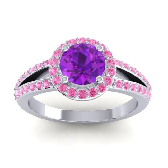 Modern Halo Pave Dari Ring