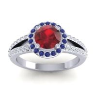 Modern Halo Pave Dari Ring