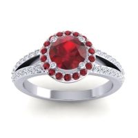 Modern Halo Pave Dari Ring