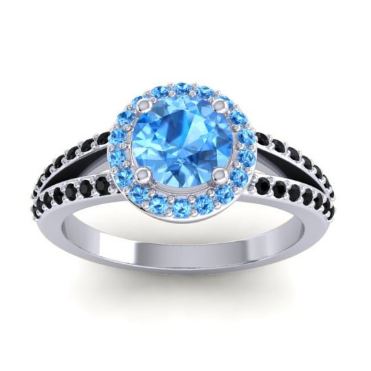 Modern Halo Pave Dari Ring