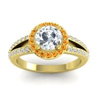 Modern Halo Pave Dari Ring