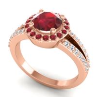 Modern Halo Pave Dari Ring