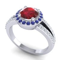 Modern Halo Pave Dari Ring
