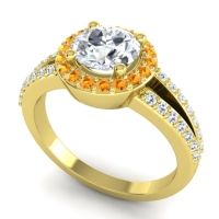 Modern Halo Pave Dari Ring