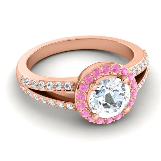 Modern Halo Pave Dari Ring