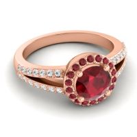 Modern Halo Pave Dari Ring