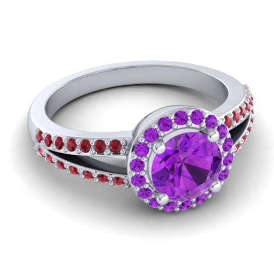 Modern Halo Pave Dari Ring