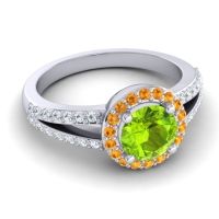 Modern Halo Pave Dari Ring
