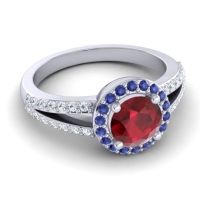 Modern Halo Pave Dari Ring