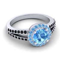 Modern Halo Pave Dari Ring