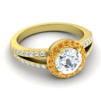 Modern Halo Pave Dari Ring