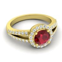 Modern Halo Pave Dari Ring