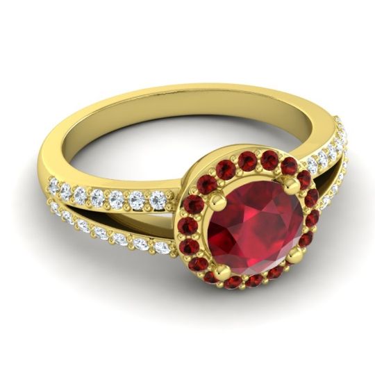 Modern Halo Pave Dari Ring