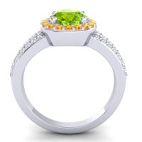 Modern Halo Pave Dari Ring