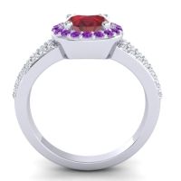 Modern Halo Pave Dari Ring