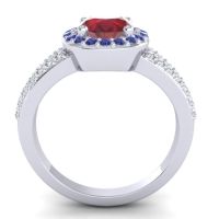Modern Halo Pave Dari Ring