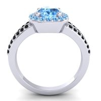 Modern Halo Pave Dari Ring