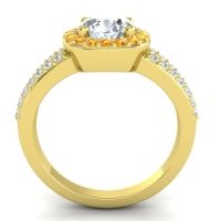 Modern Halo Pave Dari Ring