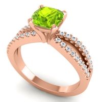 Modern Cushion Pave Dola Ring, 6mm