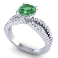 Modern Cushion Pave Dola Ring, 6mm