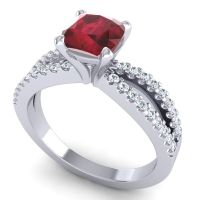 Modern Cushion Pave Dola Ring, 6mm