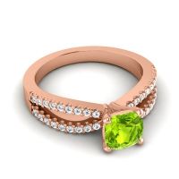 Modern Cushion Pave Dola Ring, 6mm