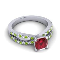 Modern Cushion Pave Dola Ring, 6mm